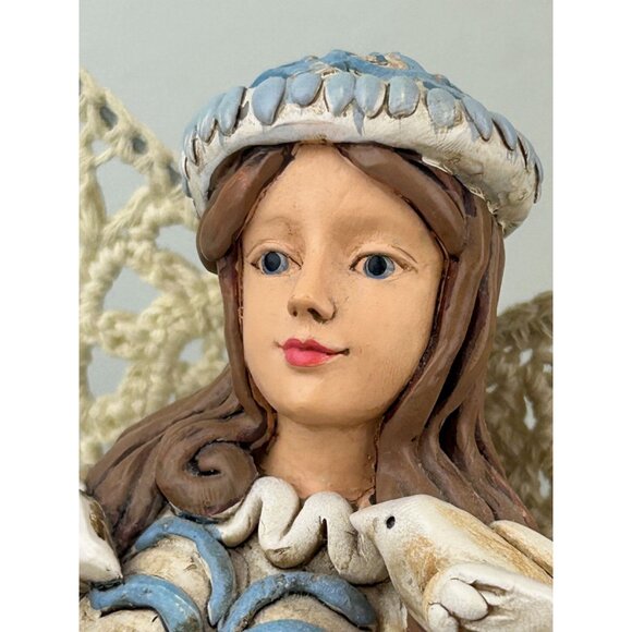 Copper Honey Farms Peace Angel 33130 Figure Linda Jacque Blue Doves Farmhouse - Picture 12 of 16